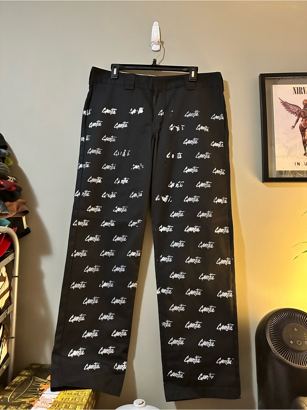 Dickies Black Chinos with White Script Print